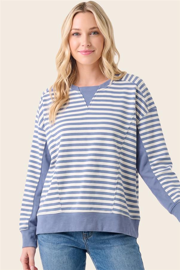 Long sleeve colorblock sweatshirt