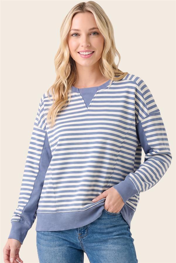 Long sleeve colorblock sweatshirt