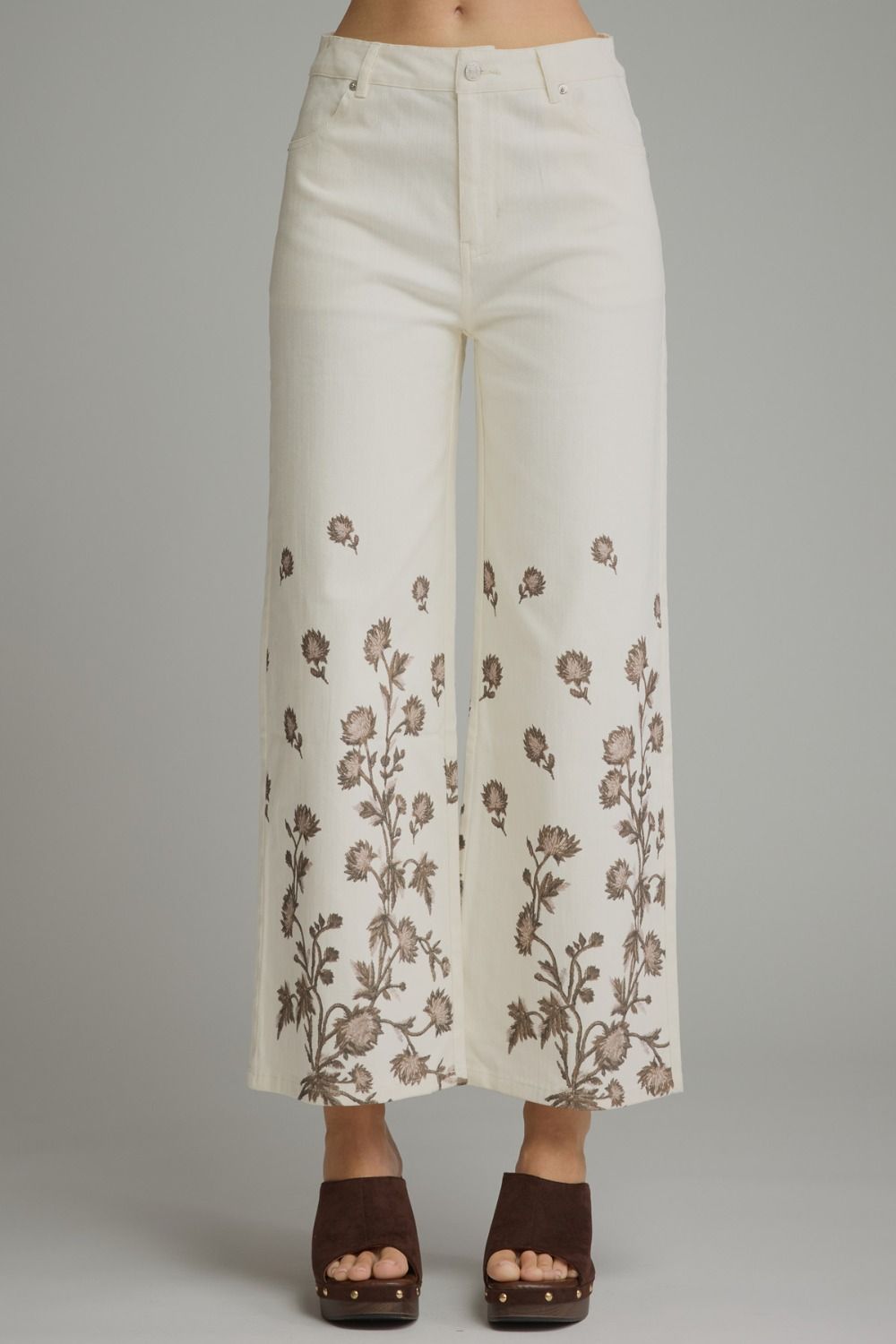 Floral bottom wide leg pant