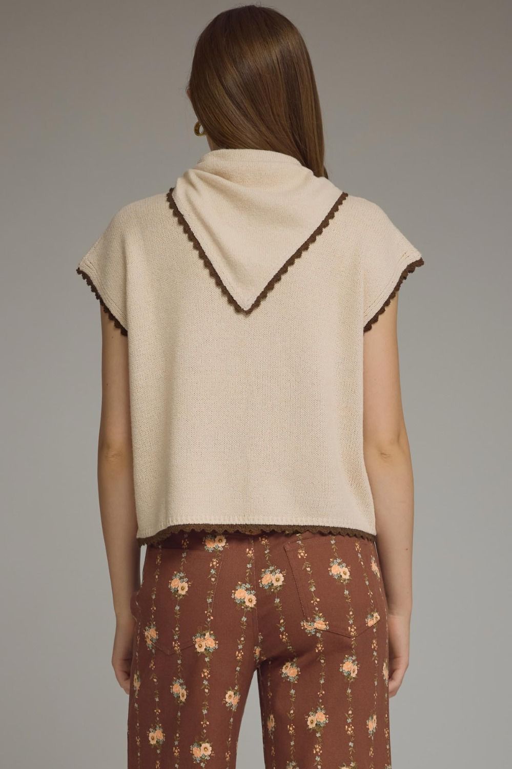 Top with attached scarf tie
