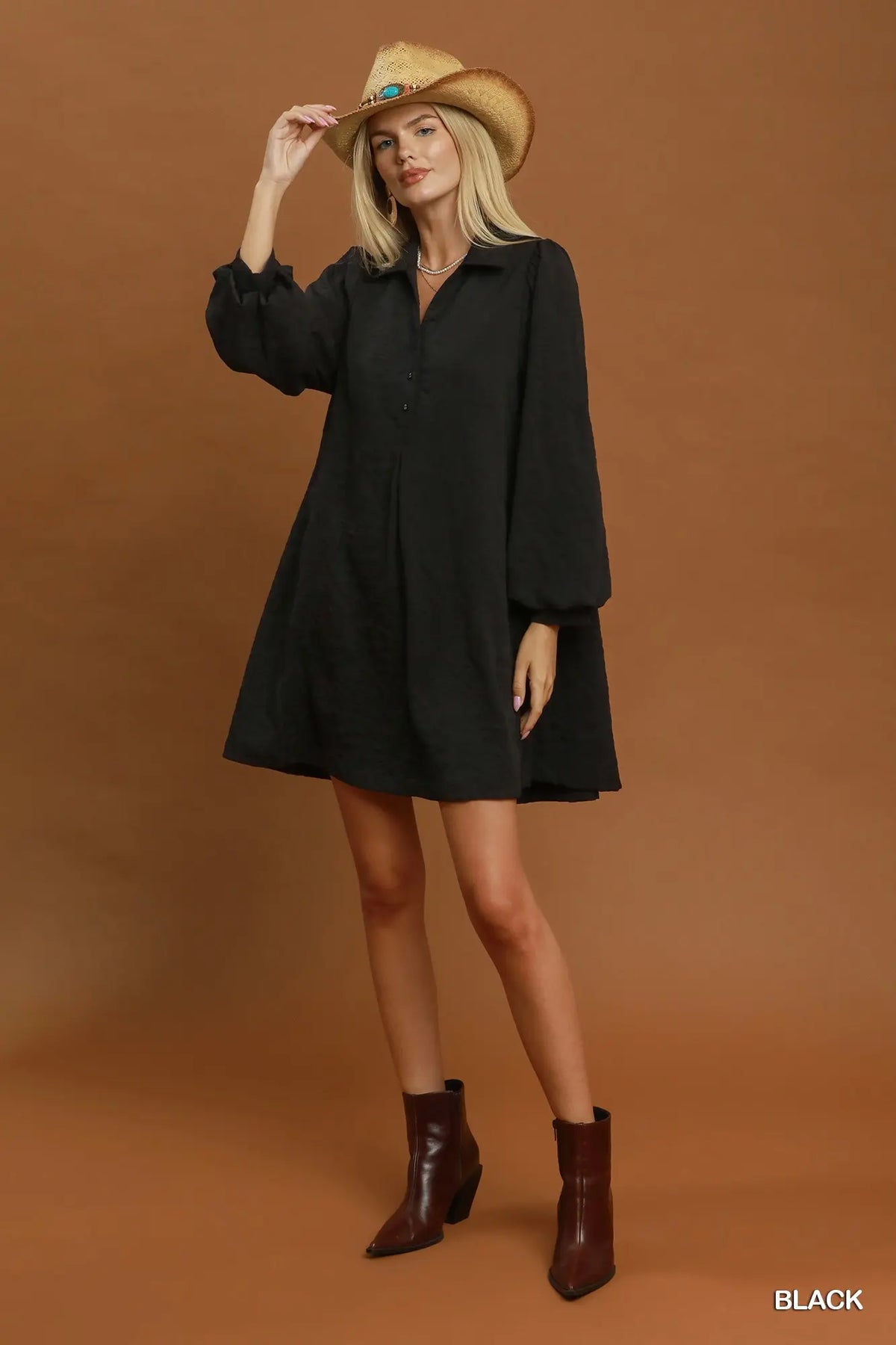 Floral Crinkle Jacquard Polo Dress