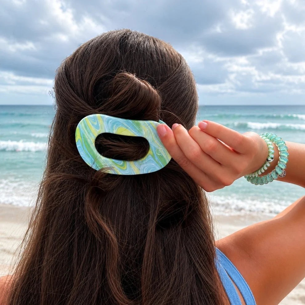 Teleties flat round hair clip