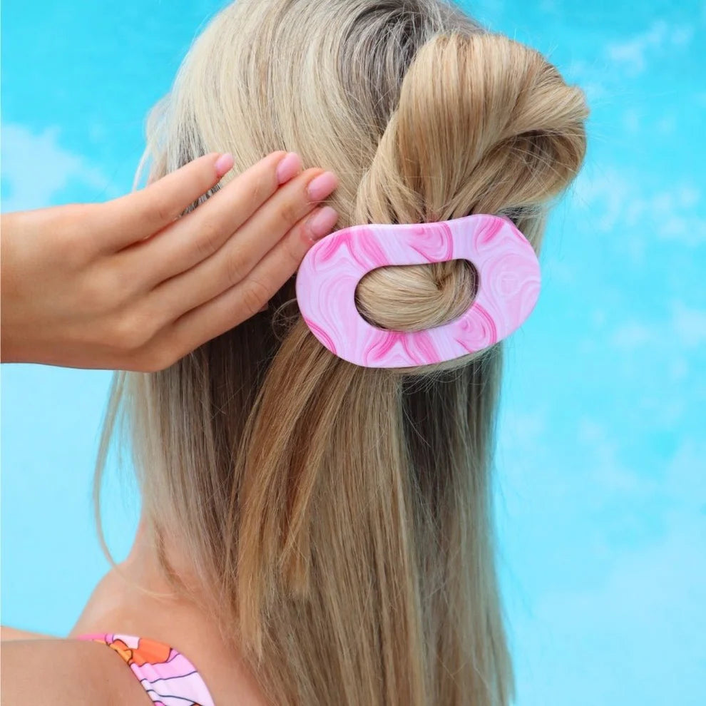 Teleties flat round hair clip
