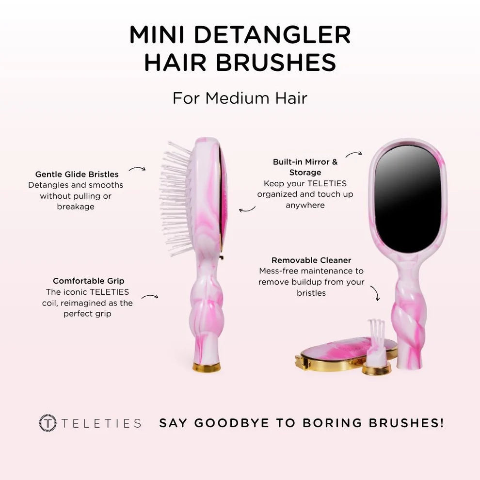 Teleties mini detangler hair brush