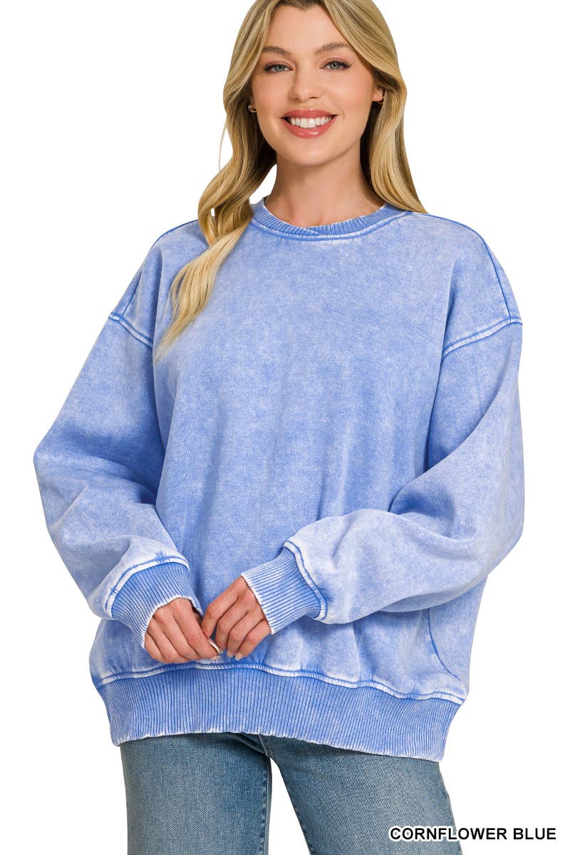 Snow Wash Fleece Oversized Pullover