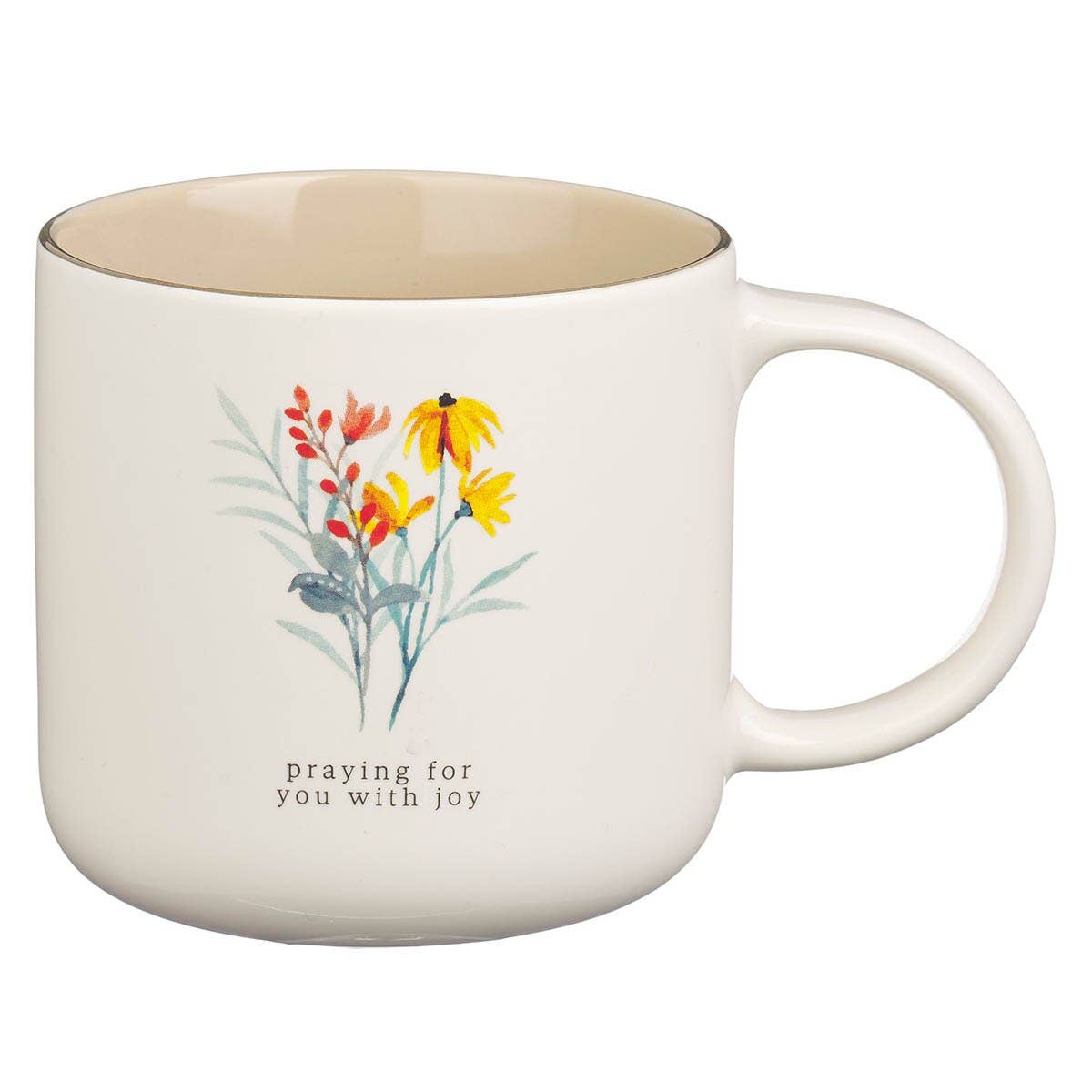 Mug Set 4 pc Cream Taupe Thinking Of You