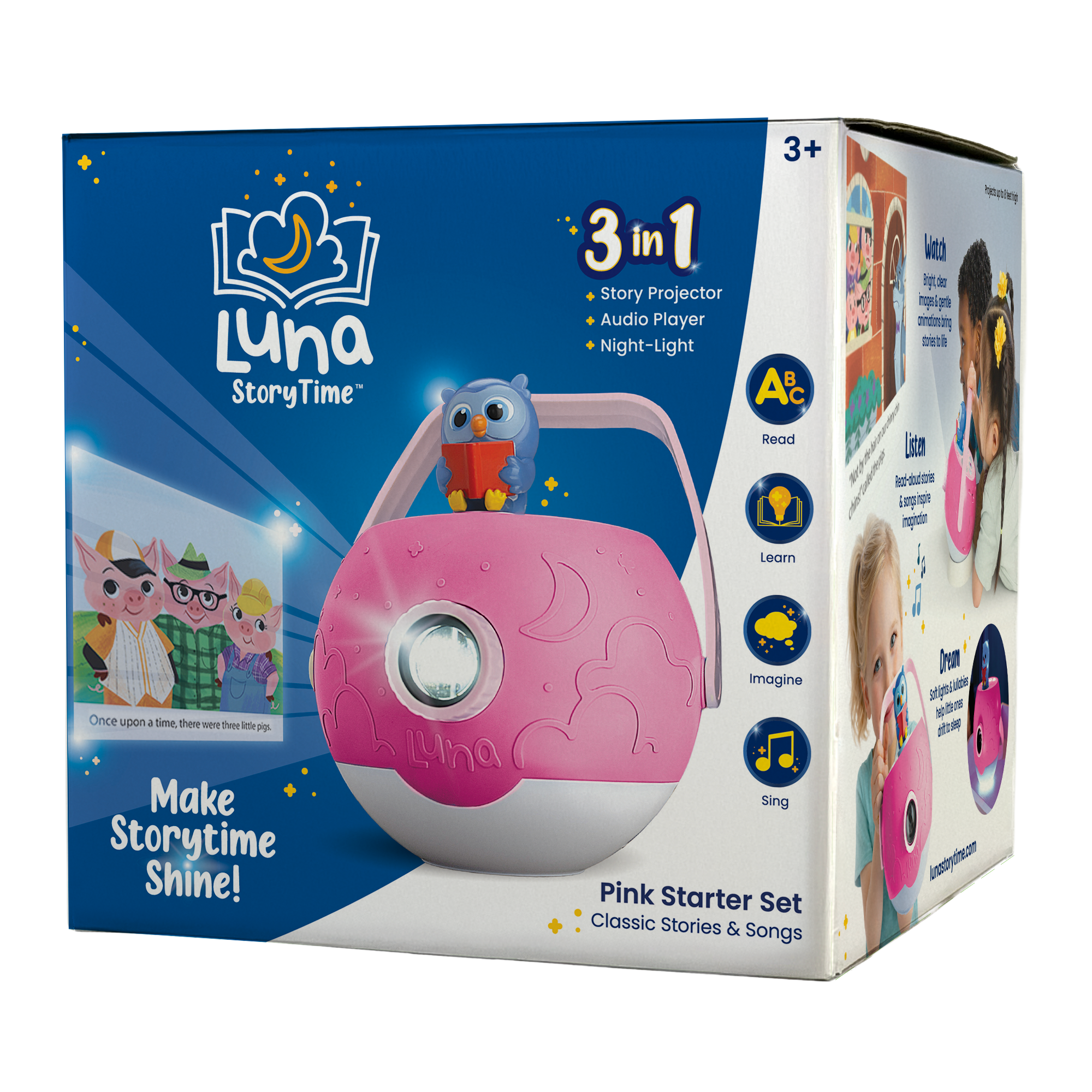 Luna StoryTime Projector – Classic Pink Starter Set