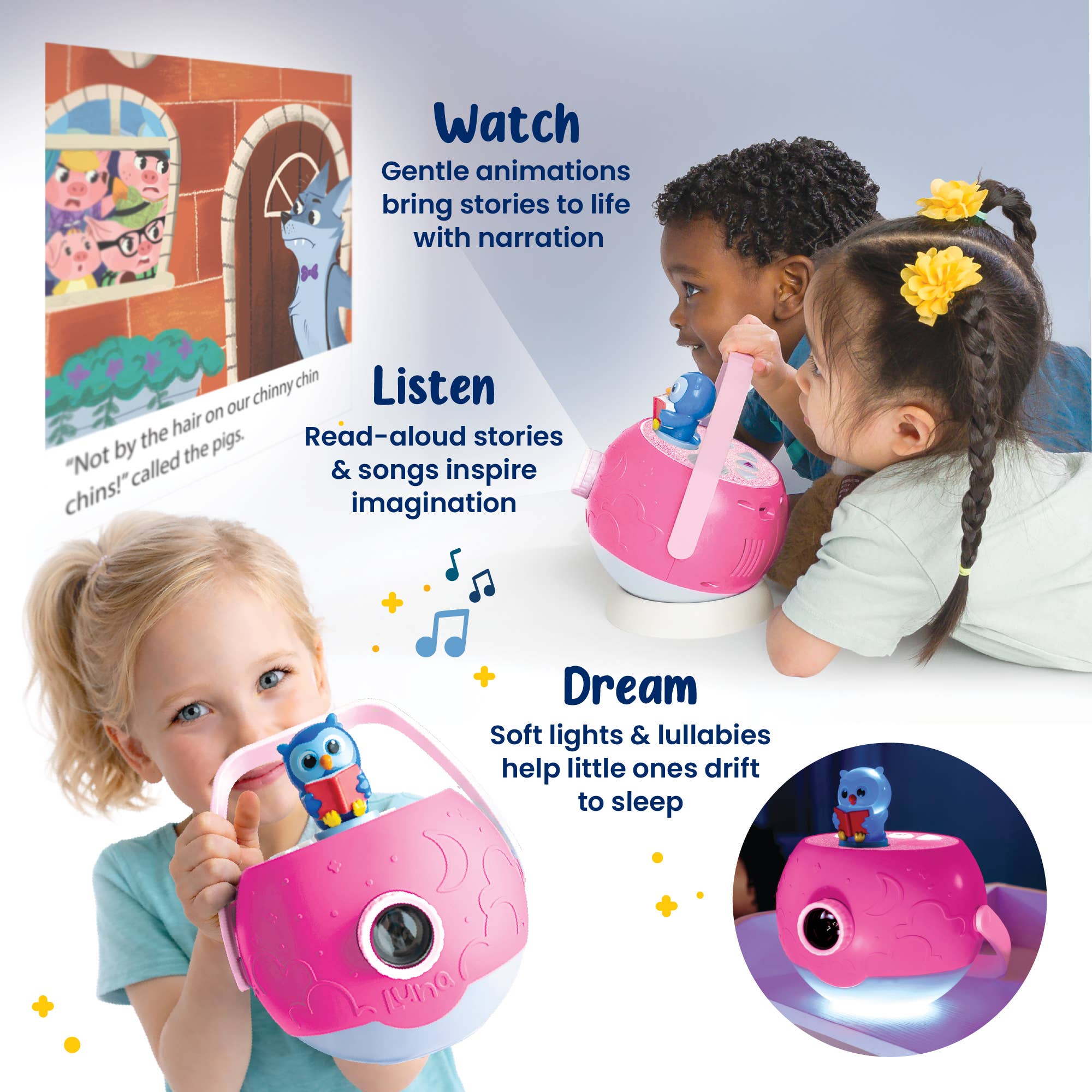 Luna StoryTime Projector – Classic Pink Starter Set